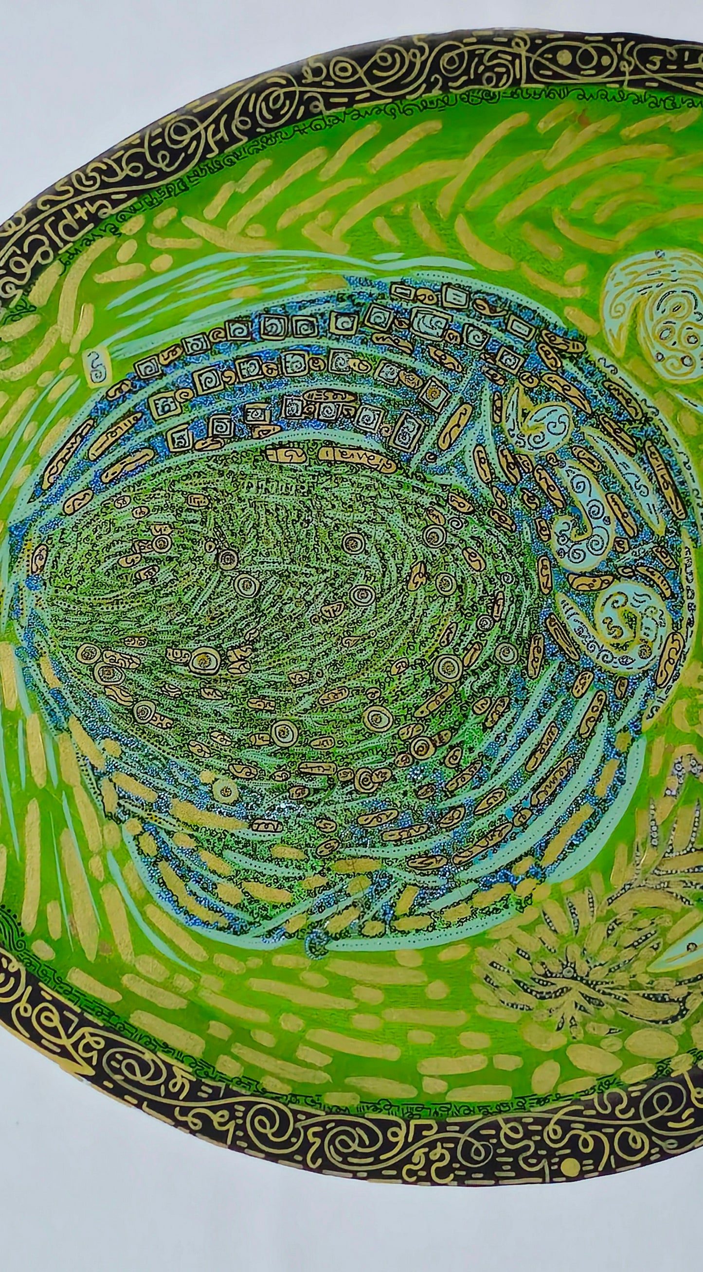 Thunder Money Circle – Feng Shui Abstract Acrylic Painting for Wealth Corner