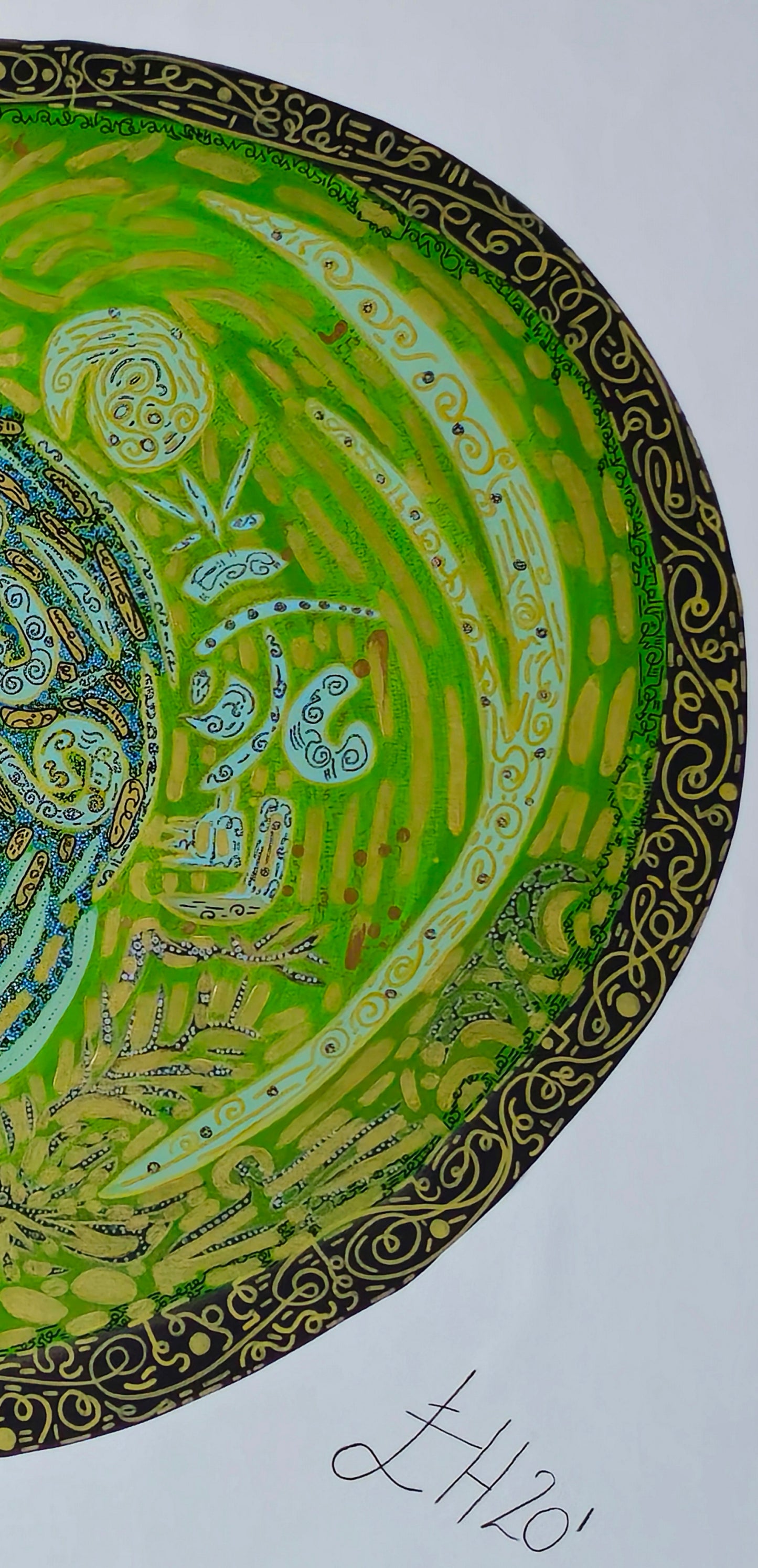 Thunder Money Circle – Feng Shui Abstract Acrylic Painting for Wealth Corner