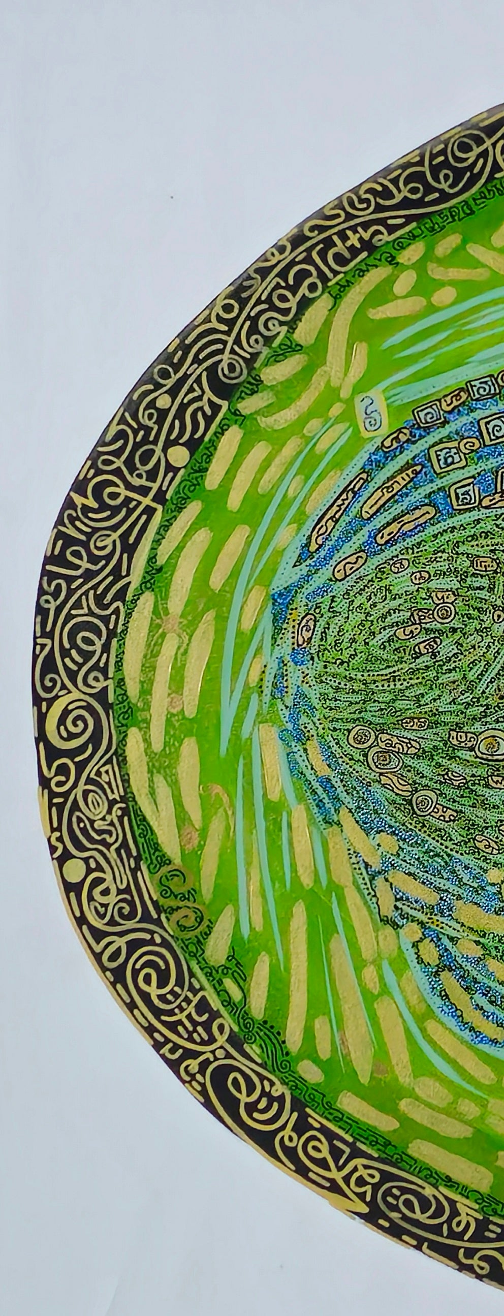 Thunder Money Circle – Feng Shui Abstract Acrylic Painting for Wealth Corner