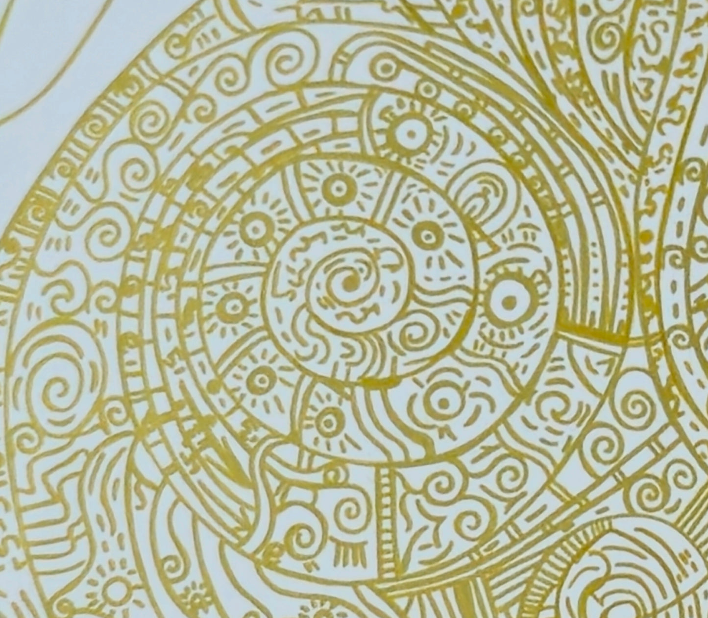 Circular pattern drawn with golden pen