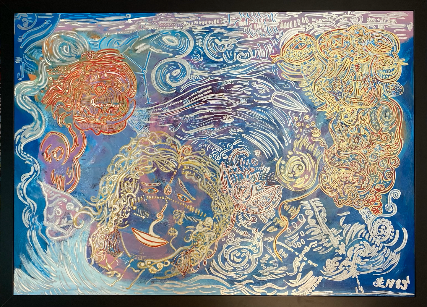 Di Compassion – Colourful Feng Shui Abstract Acrylic Painting of Energy and Flow