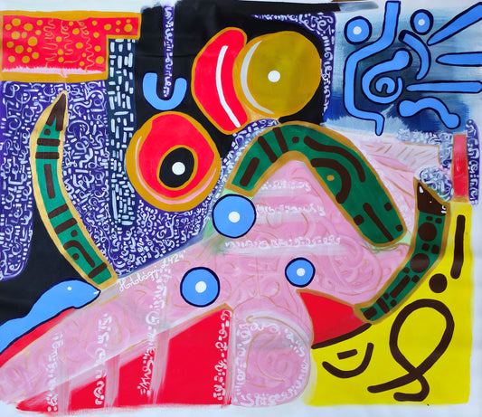 Heaven Snake – Feng Shui Abstract Acrylic Painting for Spiritual Connection and Flow