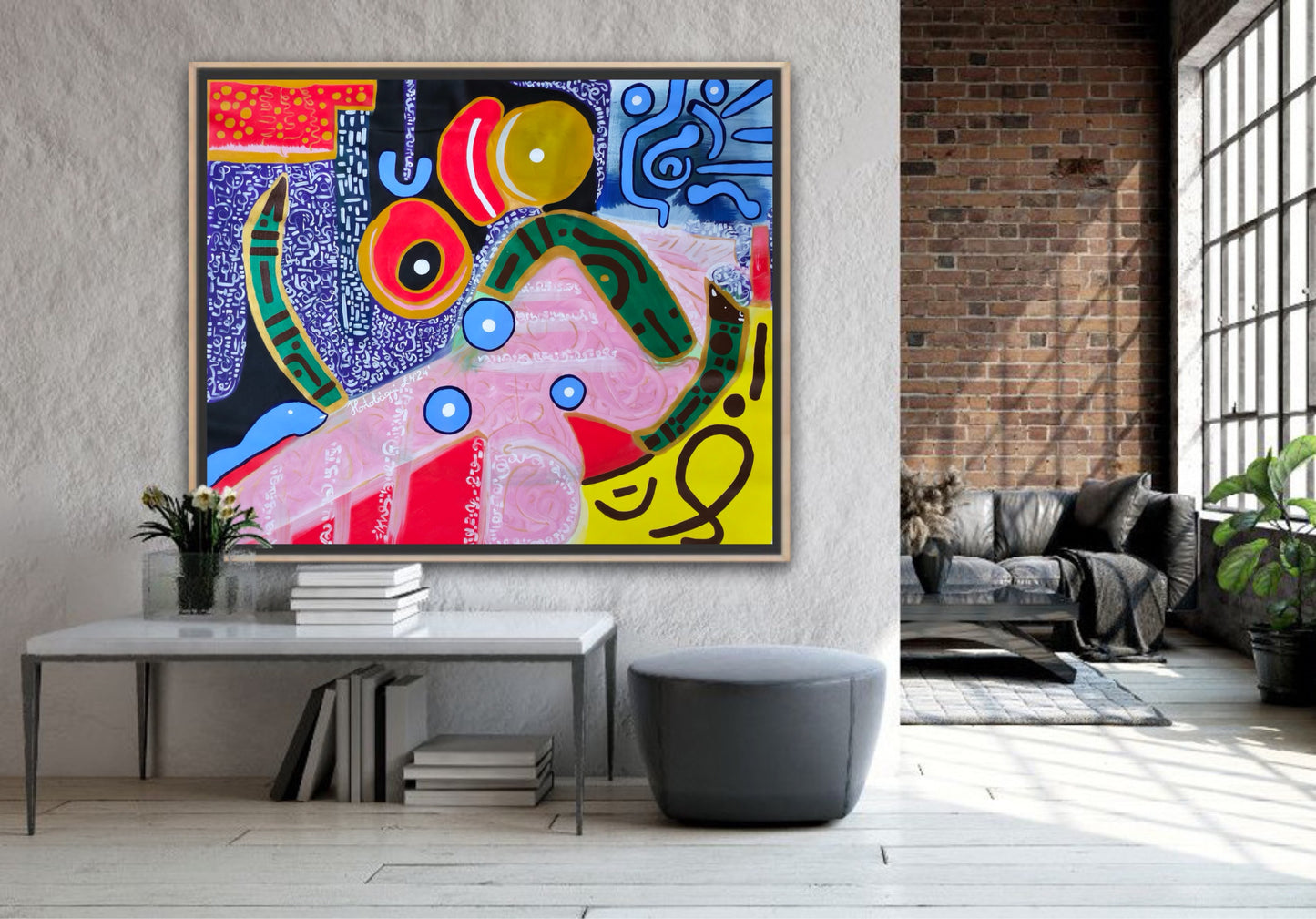 Heaven Snake – Feng Shui Abstract Acrylic Painting for Spiritual Connection and Flow