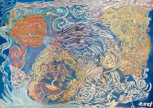 Di Compassion – Colourful Feng Shui Abstract Acrylic Painting of Energy and Flow