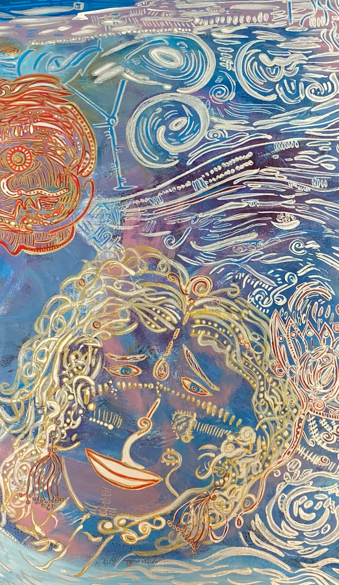 Di Compassion – Colourful Feng Shui Abstract Acrylic Painting of Energy and Flow