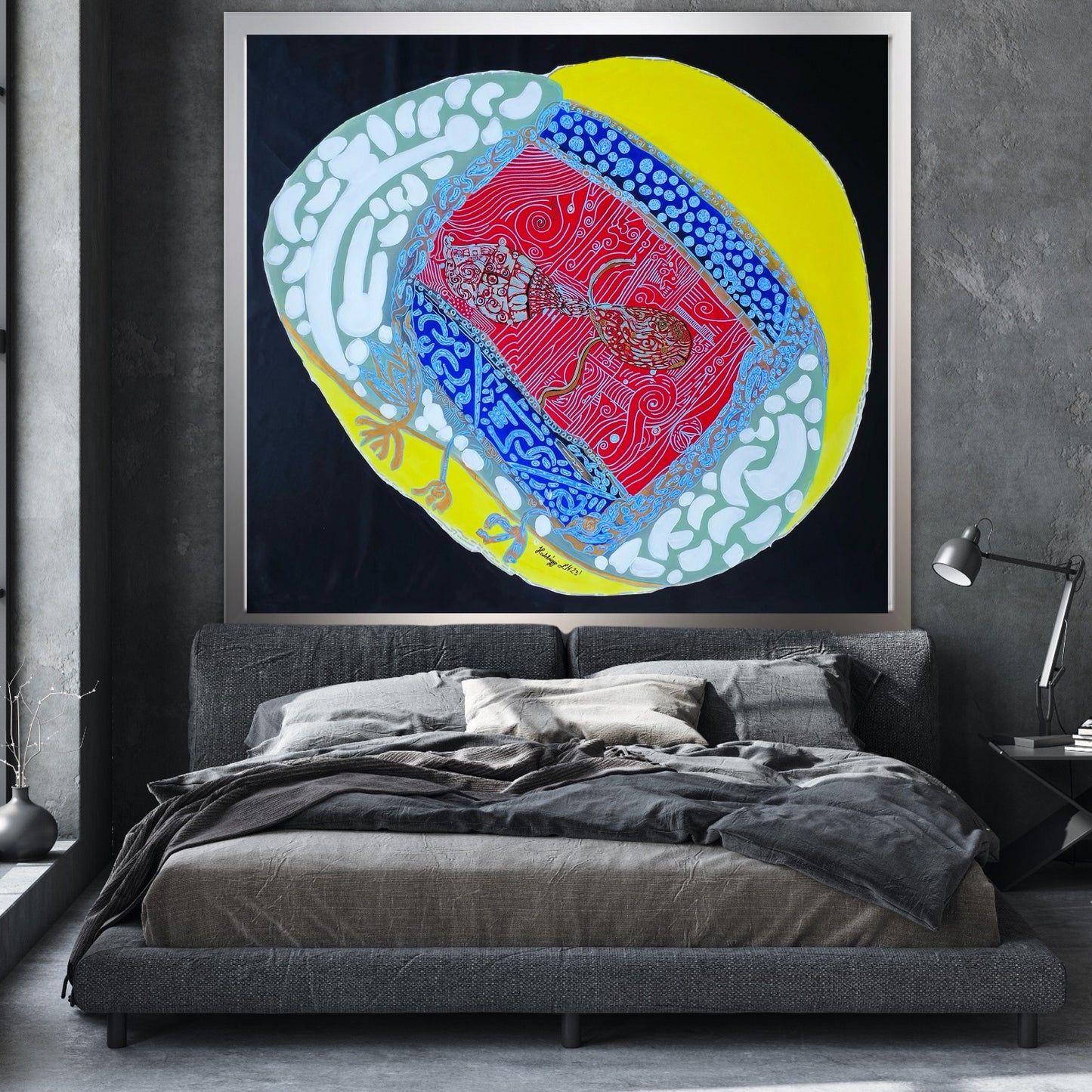 Thunder Fish – Colourful Feng Shui Abstract Acrylic Painting of Energy and Flow