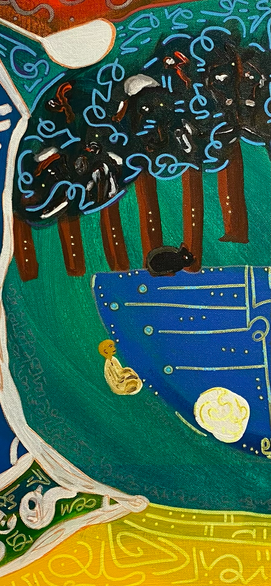 Thunder Forest – Colourful Feng Shui Abstract Acrylic Painting of Energy and Flow