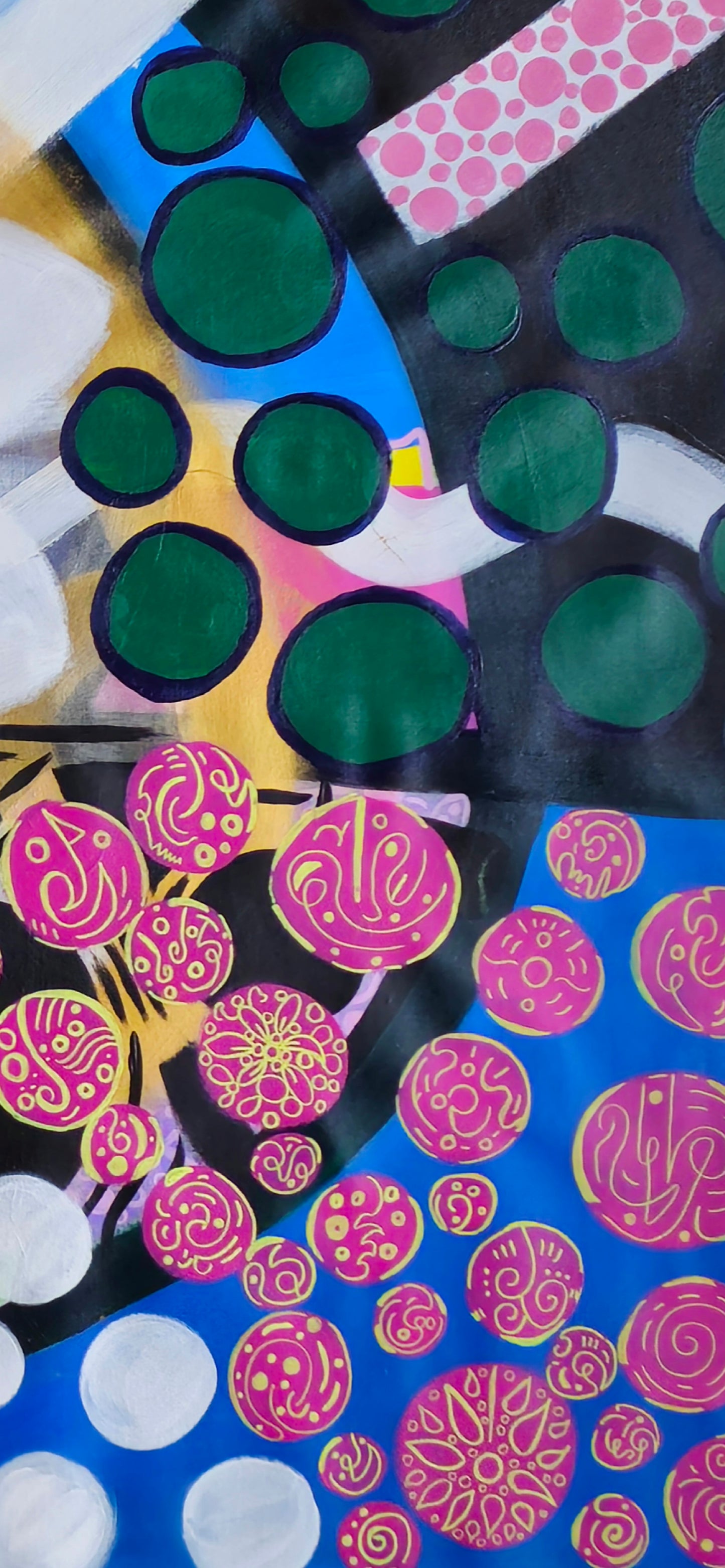 Lake Mirror – Feng Shui Abstract Acrylic Painting of Reflection and Tranquility