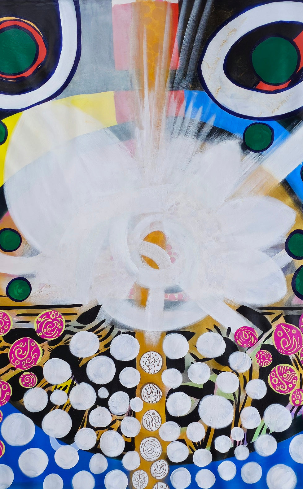 Lake Mirror – Feng Shui Abstract Acrylic Painting of Reflection and Tranquility