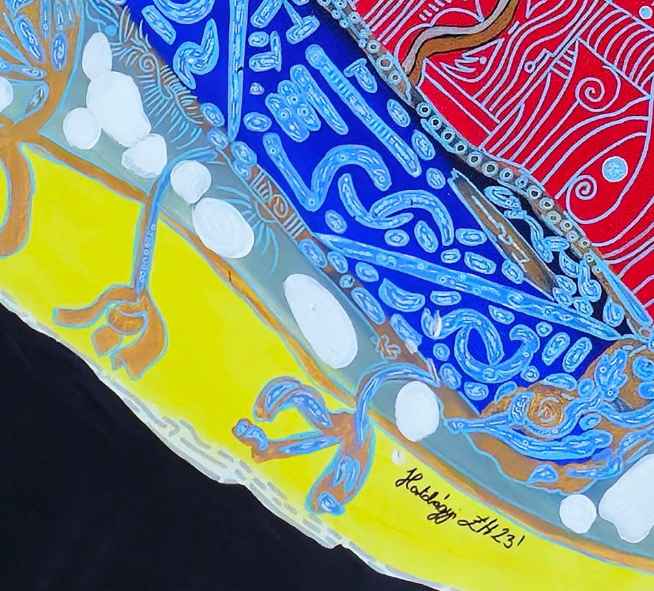 Thunder Fish – Colourful Feng Shui Abstract Acrylic Painting of Energy and Flow