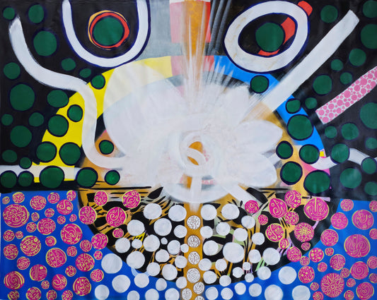 Lake Mirror – Feng Shui Abstract Acrylic Painting of Reflection and Tranquility
