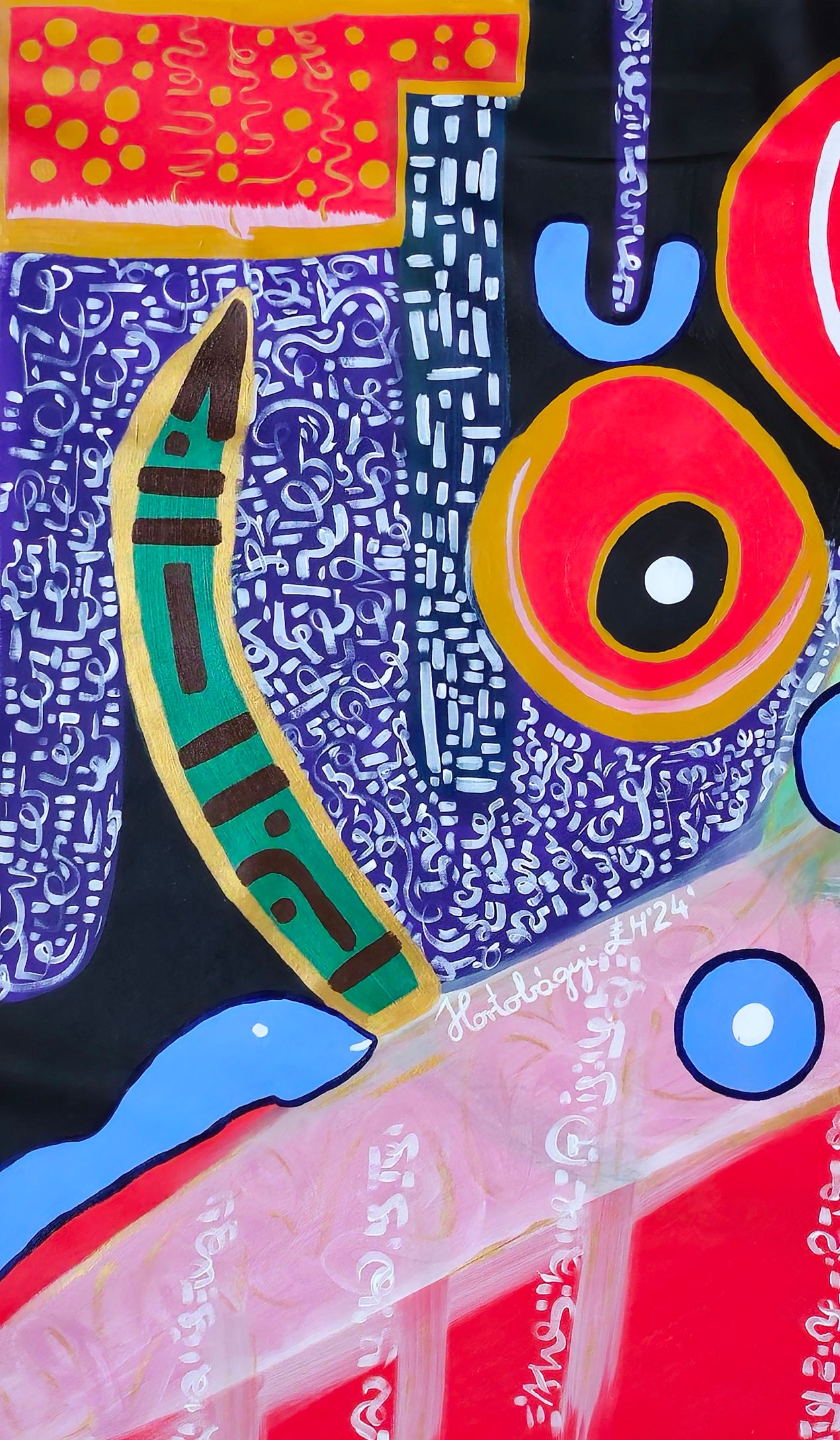 Heaven Snake – Feng Shui Abstract Acrylic Painting for Spiritual Connection and Flow