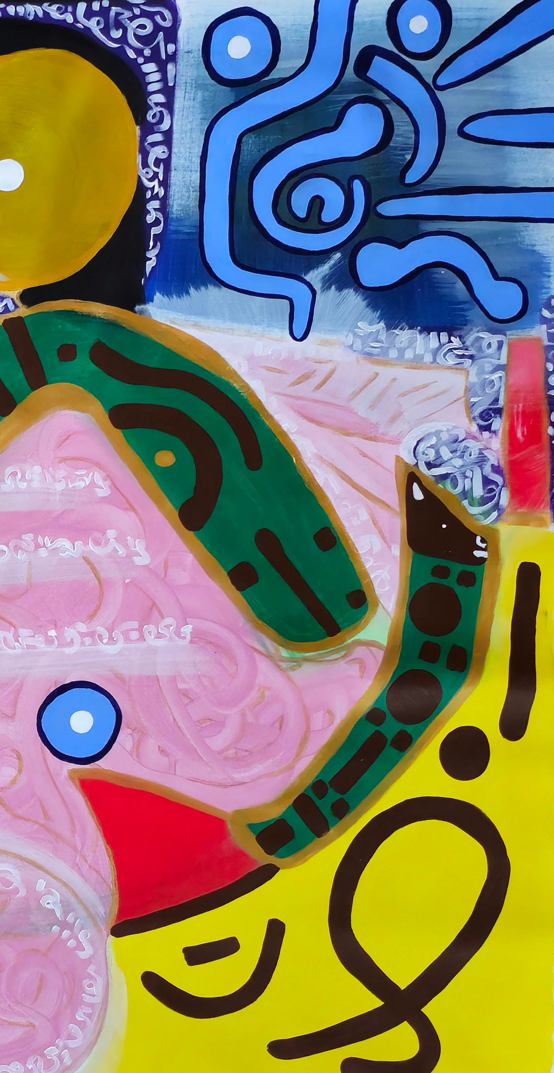 Heaven Snake – Feng Shui Abstract Acrylic Painting for Spiritual Connection and Flow