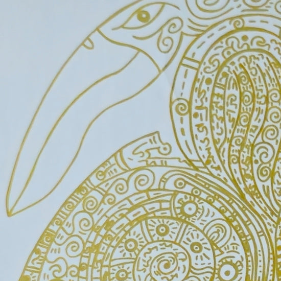 Heaven Raven unstretched golden art on canvas
